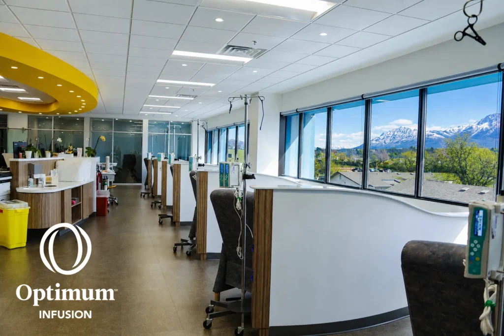 Optimum Infusion's primary space overlooking the mountains