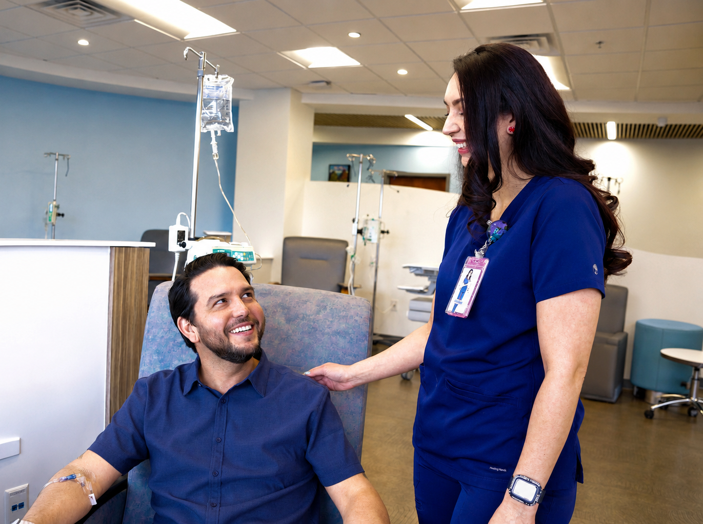 A nurse and patient interacting
